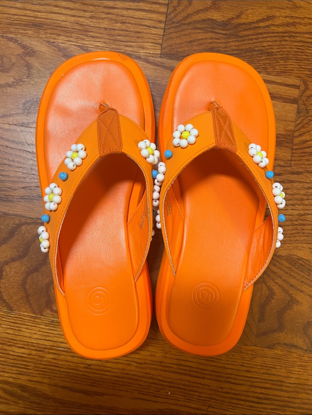 Urban Outfitters Orange Platform Flip Flops